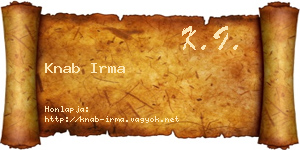 Knab Irma névjegykártya